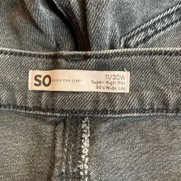 So clothing black distressed super high-rise wide leg 90s jeans - Picture 2 of 6